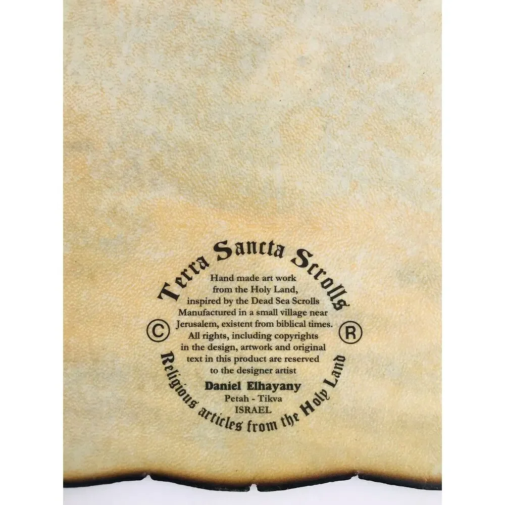 2 Hand made TERRA SANCTA SCROLLS Lion Lamb God Bless America Safety 901 926 Sea